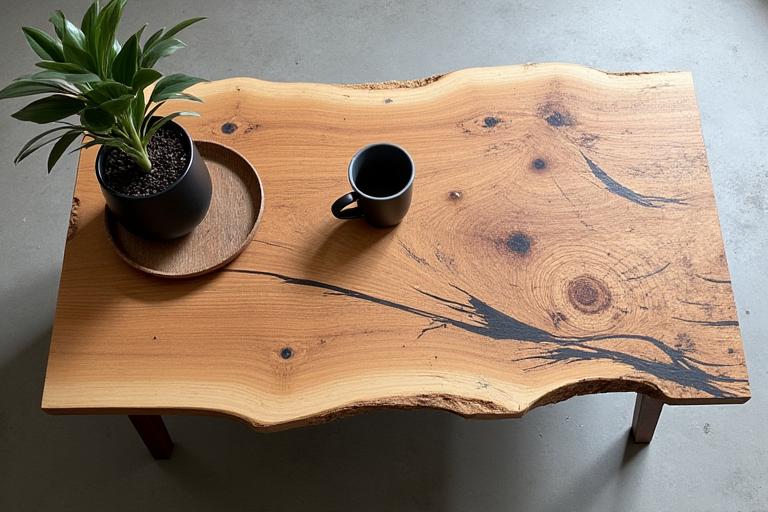 A unique spalted beech coffee table.